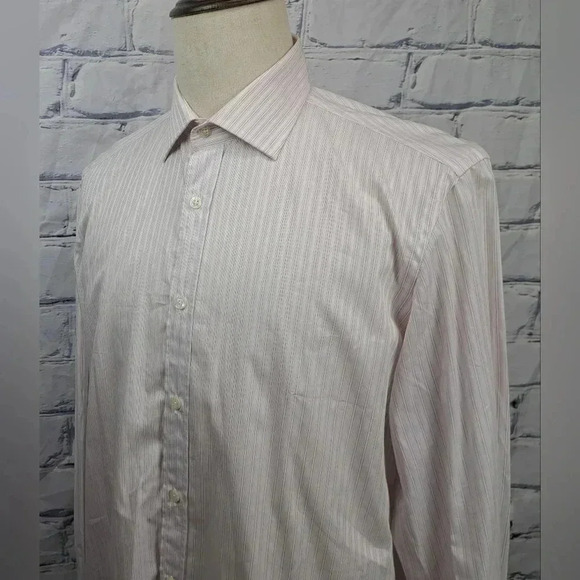 NWT Burberry Mens Dress Shirt White Pink Striped Current Tag Size 16 x 35 /41 EU - Picture 5 of 16
